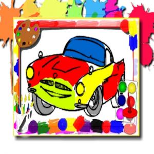 Carnet de coloriages de voitures de course
