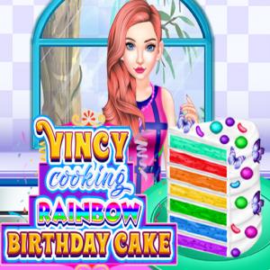 Gâteau d'anniversaire d'arc-en-ciel de Vincy Cooking Rainbow