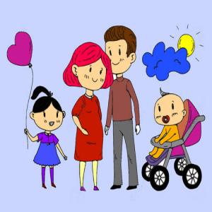 Livre de coloriage de famille heureux