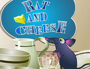 Ratte und Käse.