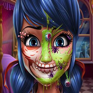 Punktiertes Mädchen Halloween-Make-up