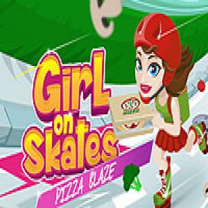 Mädchen auf Skates Pizza Mania