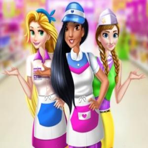 Supermarkt-Kassierer-Mädchen