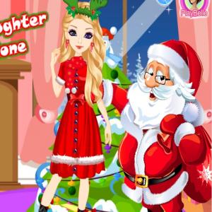 Santas Tochter allein nach Hause