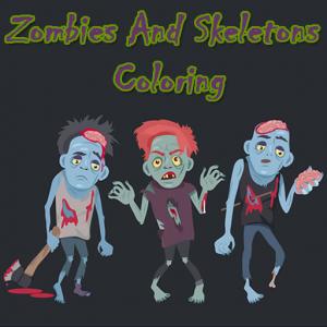 Zombies et squelettes colorant