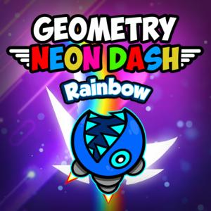 Geometrie Neon Dash Rainbow