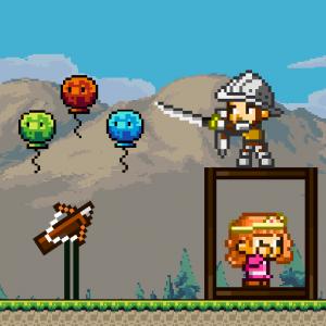 Pixel-Bogenschütze retten die Prinzessin