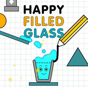 Glückliches gefülltes Glas