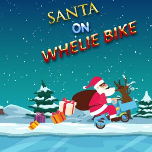 Santa sur le vélo Wheelie