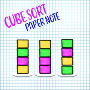 Note de papier de tri cube