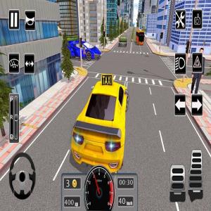 Simulateur de voiture de taxi de la ville moderne