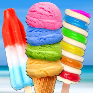 Радужное мороженое и фруктовое мороженое