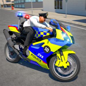 Полицейские велосипедные трюки на гонку