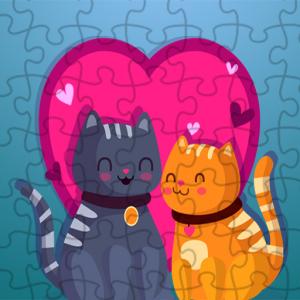 Katzen lieben Jigsaw.