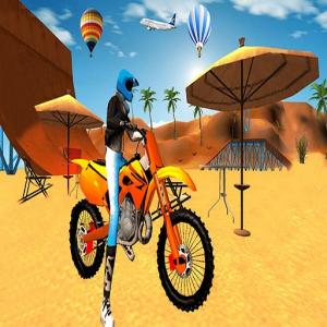 Мотокросс пляжная игра: велосипедные трюки