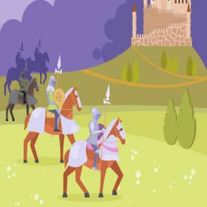Средневековые рыцари: три в ряд