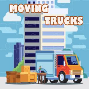 Jigsaw de camions en mouvement
