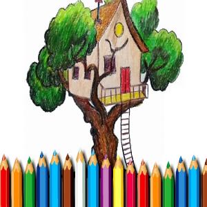 Книжка-раскраска домик на дереве