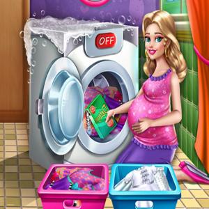 Maman laver des vêtements
