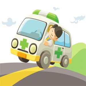 Diapositive d'ambulance de dessin animé