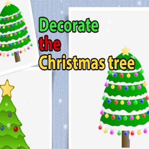 Dekorieren Sie den Weihnachtsbaum für Kinder