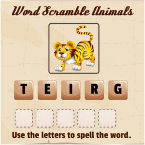 Wort-Scramble-Tiere