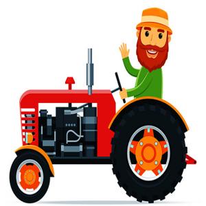 Cartoon Farm Traktoren.