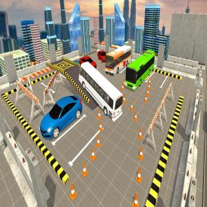 Amerikanischer moderner Bus-Parkplatz: Bus-Spiel Simulator 2020