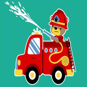 Пожарные машины для животных 3 в ряд