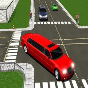 Вождение автомобиля лимузина большого города 3D