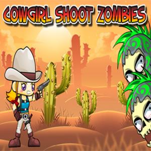 Cowgirl schießen Zombies.