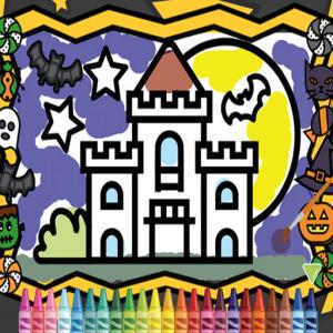 Kinder färben Halloween