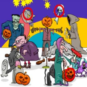 Finden Sie 5 Unterschiede Halloween