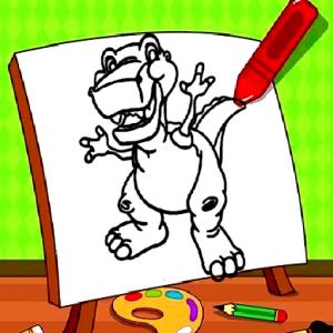 Easy Kids Coloring Dinosaurier