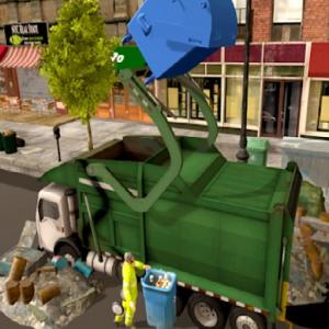 Town sauberer Müllwagen