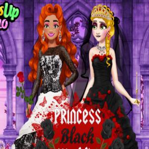 Prinzessin schwarzes Hochzeitskleid