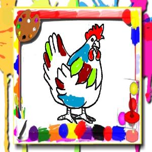 Livre de coloriage au poulet