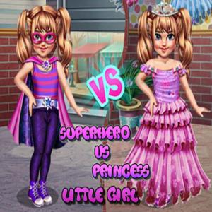 Kleines Mädchen Superheld vs Prinzessin